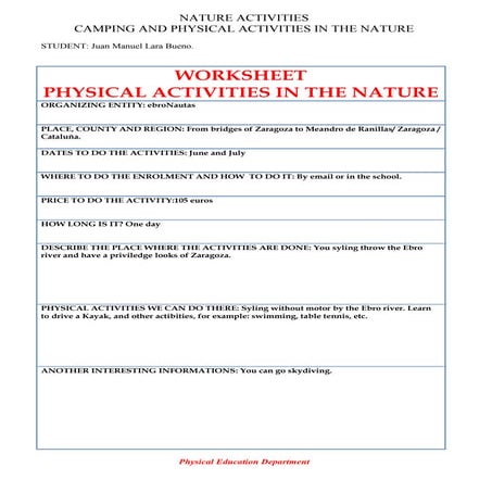 8.1. ws nature activities places to do nature physical activities