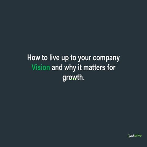 DAVID HENZEL «How to live up to your company vision and why it matters for gr...
