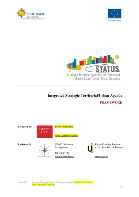 STATUS: Strategic Agendas Template
