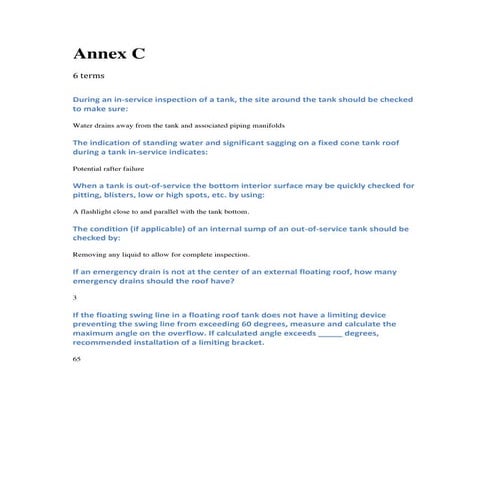 8. api 653 annex c - 6 terms | PDF