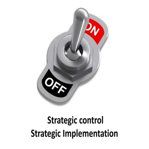 Strategic control -  strategic implementation - Manu Melwin Joy