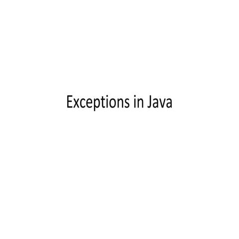 Exceptions in java | PPT