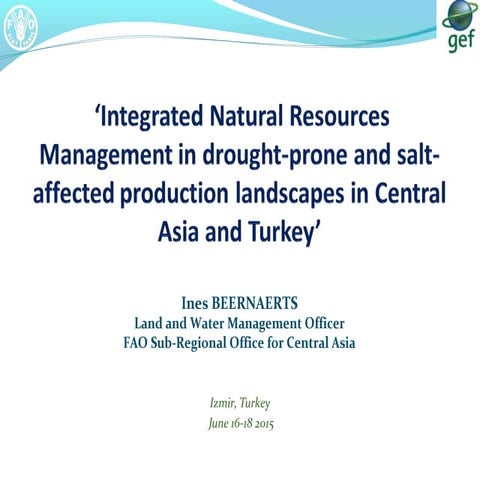 Integrated Natural Resources Management in drought-prone and salt-affected pr...