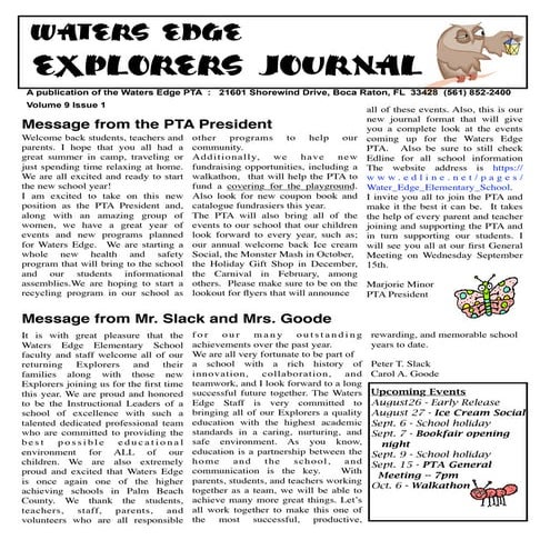 PTA 8.16.10 newsletter