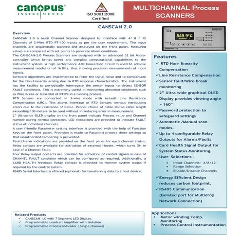 Find 4 channel,8 channel temperature scanner - Canopus Instruments | PDF