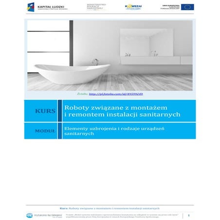 Elementy uzbrojenia i rodzaje urządzeń sanitarnych