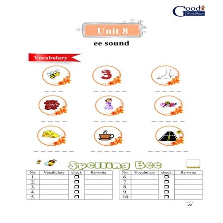 Ee Sounds Worksheet