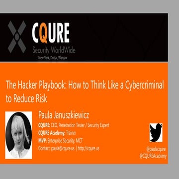 The Hacker Playbook: How to Think Like a Cybercriminal to Reduce Risk