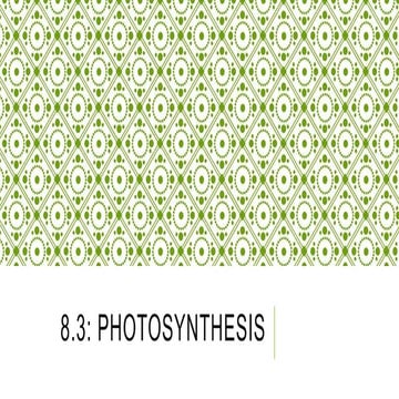8.3 photosynthesis