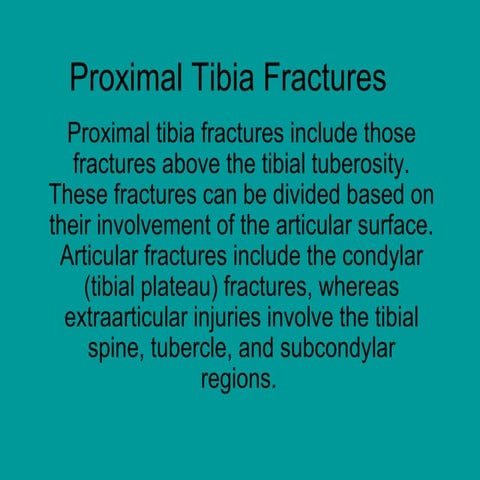 Fracture of Proximal Tibia