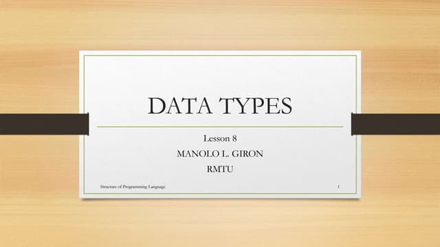 8. data types