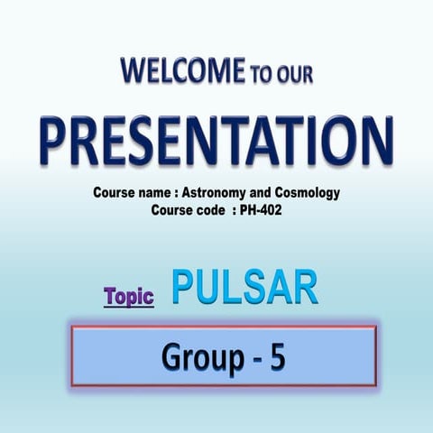 Introduction to Pulsar(Astrophysics)