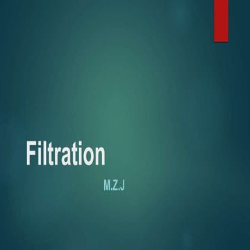 Water Filtration by sand filtration