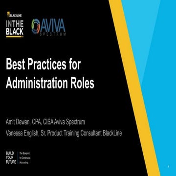 BlackLine System Admin Best Practices