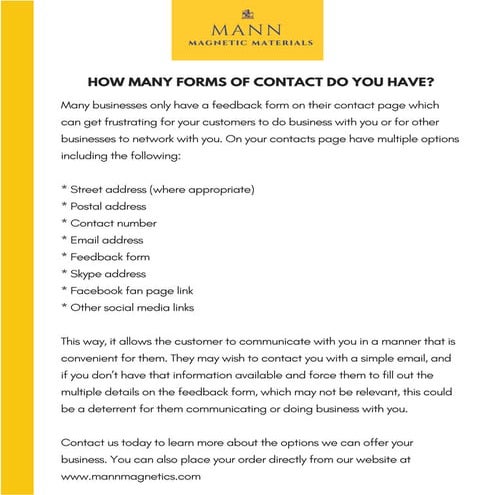 How Many Forms Of Contact Do You Have