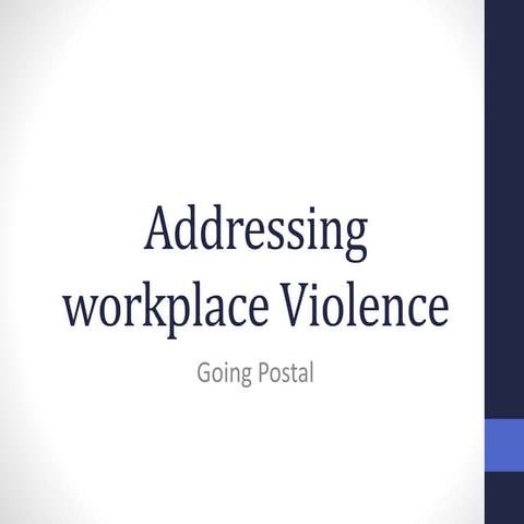 Business Ethics: Addressing workplace violence | PPTX