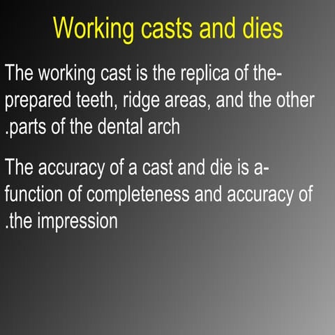 8.working casts and dies