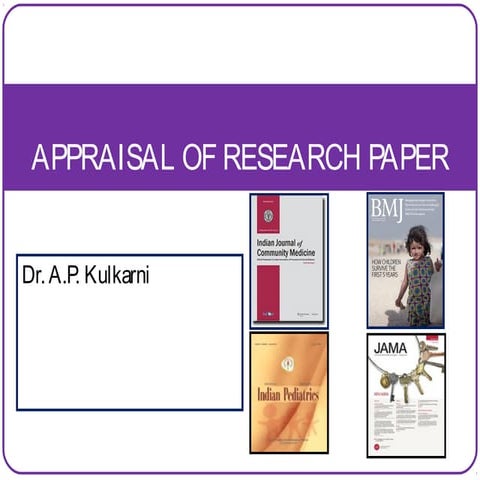 Appraisal of research v3