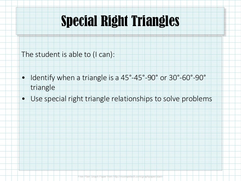8 1 Special Right Triangles