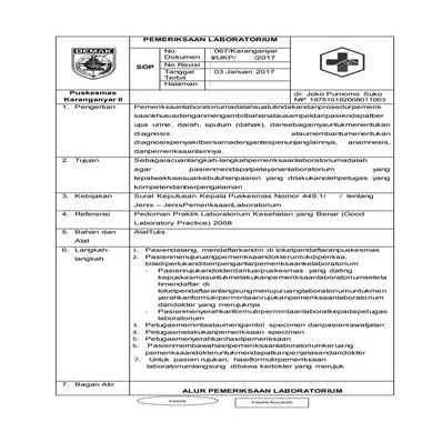 8.1.1.1 sop pemeriksaan laborat