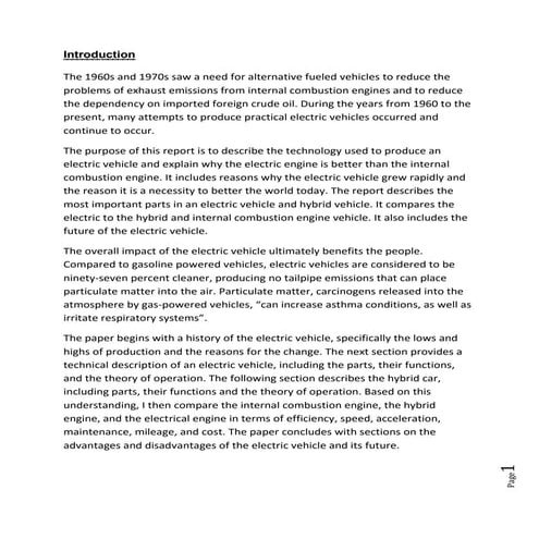 The Electric Vehicle