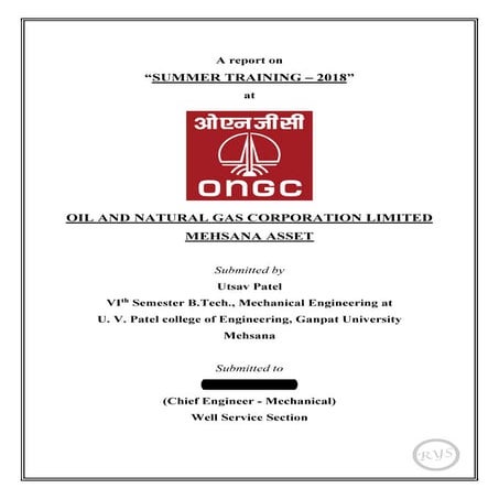 ONGC Summer Training Report