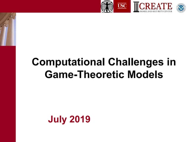 GDRR Opening Workshop - PANEL SESSION: Computational Challenges in Game-Theor...
