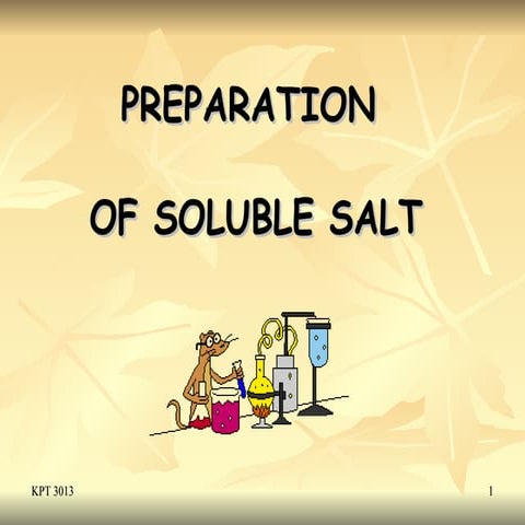 8.1 (b) Preparation of Soluble salts