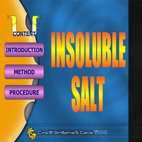 8.1 (c) insoluble salts