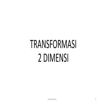 Transformasi 2 Dimensi