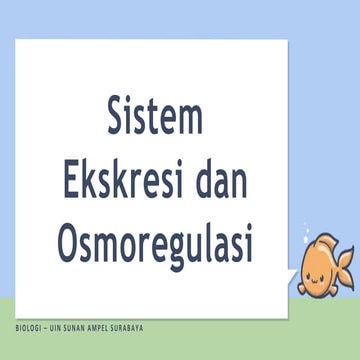Sistem Ekskresi dan Osmoregulasi
