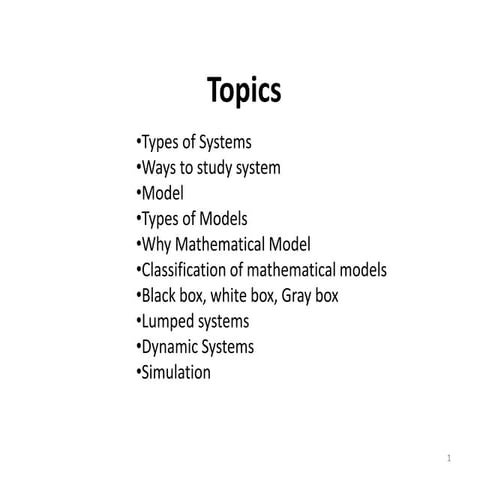 introduction to modeling, Types of Models, Classification of mathematical mod...