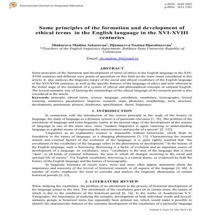 Issues of interference and foreign borrowings in the Uzbek language | PDF