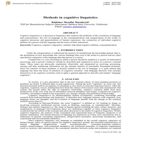 Methods in cognitive linguistics