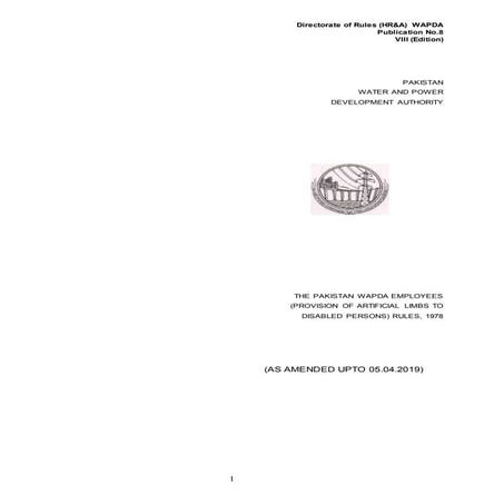 8. WAPDA Provision of Article Limbs to Disable person 1978.DOC