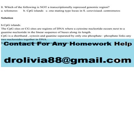 8. Which of the following is NOT a transcriptionally repressed genom.pdf