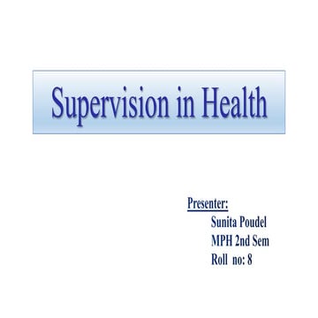 Supervision in Health