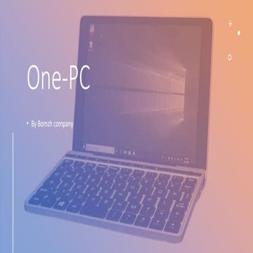 One PC presentation. Presentation of innovative technology | PPTX
