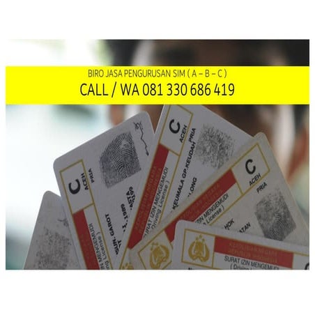 WA 081 330 686 419 Jasa Pengurusan SIM C Sidoarjo | PDF