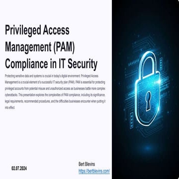 Privileged Access Management (PAM) Compliance in IT Security