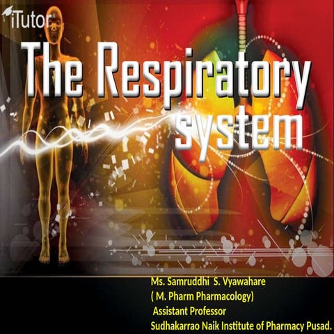 8. The respiratory system different parts involve in respiratory system & its...