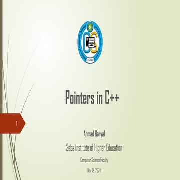 Pointers in C++ object oriented programming | PPTX