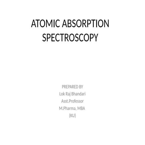 Atomic Absorption Spectroscopy(AAS) Instrumental