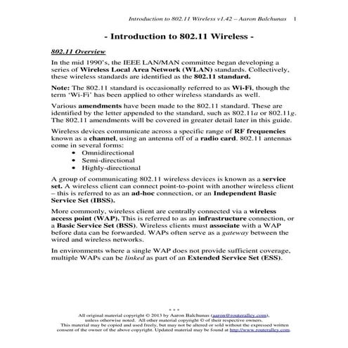 8. Introduction to 802.11 Wireless_Networks v1.11 – Aaron Balchunas