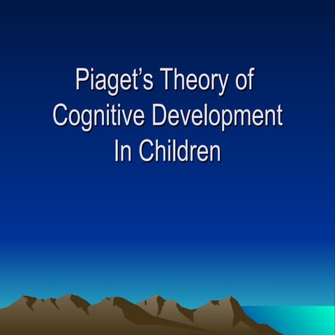 8. Jean Piaget Cognitive Development Theory