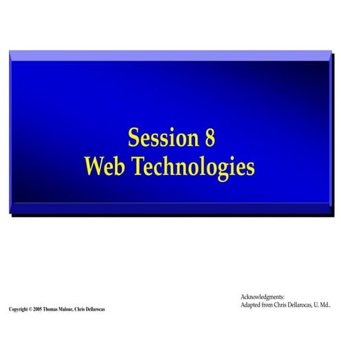8. WEB TECHNOLOGIES.........................
