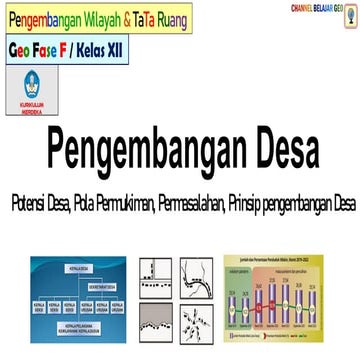 Pengembangan Desa yang meliputi potensi desa, pola permukiman desa  dan prins...
