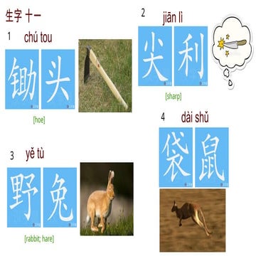 kssr 2年级 华文 生字 第五单元 珍贵的友情 第六单元 动物世界.pptx