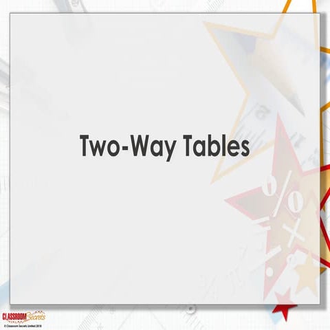 8.1 Two-way tables for year 7 and 8 british | PPTX