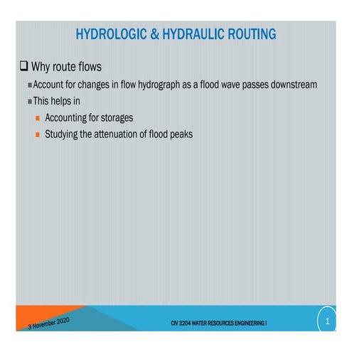 Flood routing | PPTX